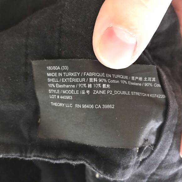 Theory Men's 33  Fits 31x27 Zaine Double Stretch Slim Fit Khaki Chino Pants - Picture 5 of 11